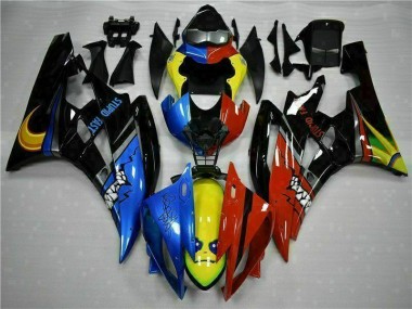 Amarillo Azul Rojo Carenado Yamaha R6 2006-2007