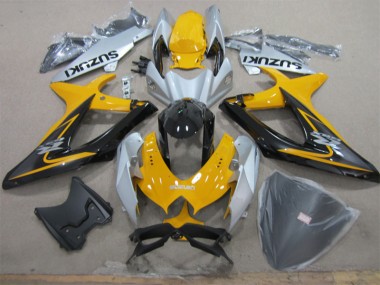 Amarillo Blanco Negro Carenado Suzuki GSXR 600 K8 2008-2010