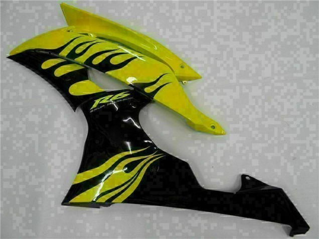 Amarillo Negro ABS Plástica Yamaha R6 2008-2016