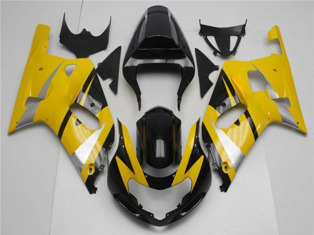 Amarillo Negro Kits Completo Carenado Suzuki GSXR 600 / 750 K1 K2 K3 2001-2003