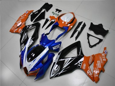 Azul Naranja Carenado Suzuki GSXR 600 / 750 K8 2008-2010