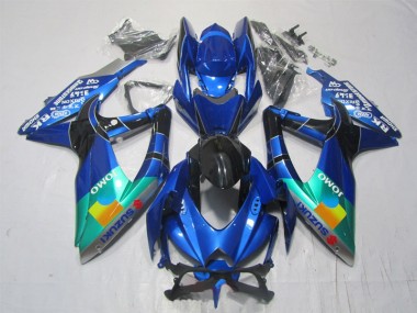 Azul Negro Verde Jomo Carenado Suzuki GSXR 1000 K7 2007-2008