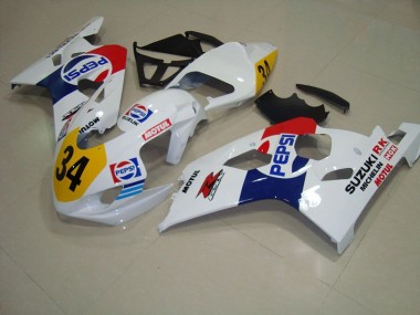 Blanco Azul Pepsi 34 Carenado Suzuki GSXR 750 K4 2004-2005