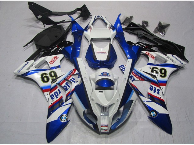 Blanco Azul Sterilgarda 69 Carenado BMW S1000RR 2009-2014