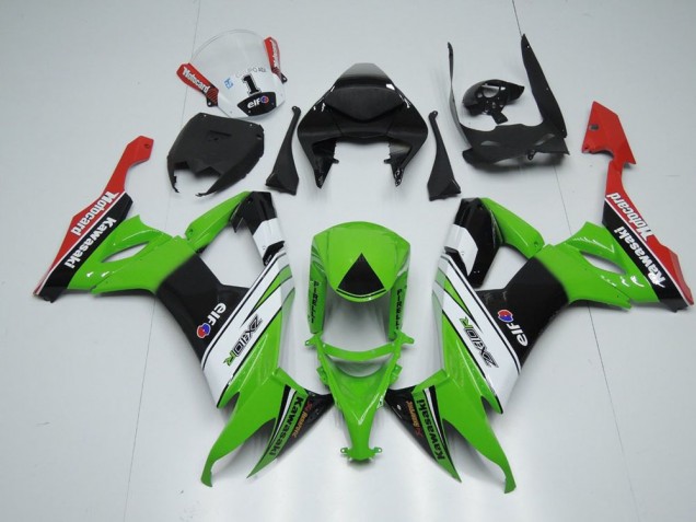 Blanco Negro & Verde Carenado Kawasaki ZX10R 2008-2010