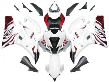 Blanco Rojo Llama Carenado Yamaha R6 2006-2007