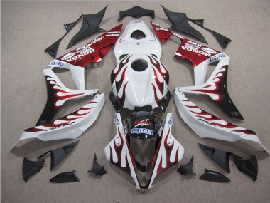 Blanco Rojo Llama Tiburón Carenado Honda CBR 600 RR 2007-2008