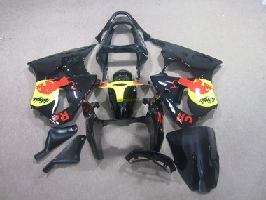 Negro Amarillo Red Bull Ninja Carenado Kawasaki ZX6R 2000-2002