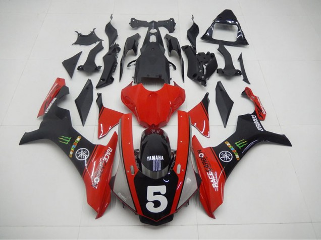 Negro Rojo 5 Carenado Yamaha R1 2015-2019