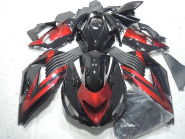 Negro Rojo Inyección Kits Carenado Kawasaki ZX14R ZZR 1400 2006-2011