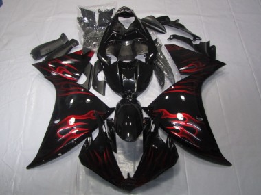 Negro Rojo Llama Carenado Yamaha R1 2009-2011