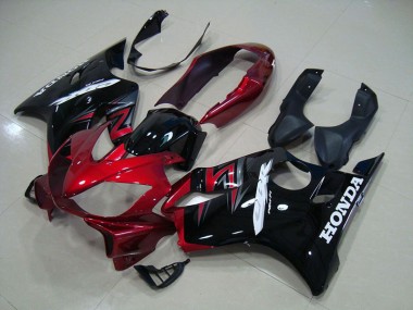 Negro Rojo Plástico Honda CBR 600 F4i 2004-2007