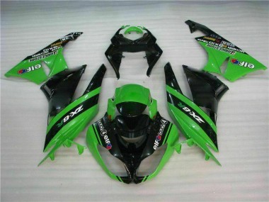 Negro Verde Kits Completo Carenado Kawasaki ZX6R 2009-2012