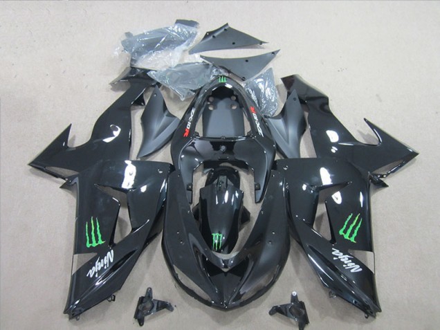 Negro Verde Monster Ninja Carenado Kawasaki ZX10R 2006-2007