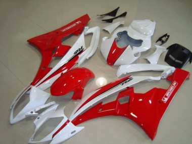 Rojo Blanco Carenados Yamaha R6 2006-2007