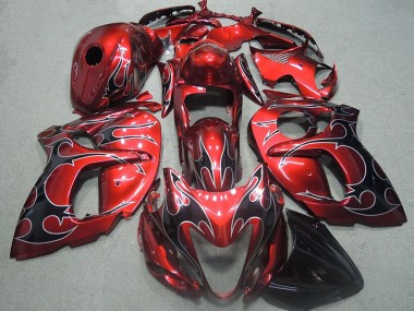 Rojo con Negro Llama Carenado Suzuki GSXR 1300 Hayabusa 1996-2007