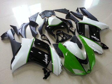 Verde Negro Blanco Carenado Kawasaki ZX6R 2007-2008