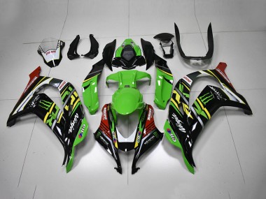 Verde Negro Rojo Ninja Monster Carenado Kawasaki ZX10R 2016-2019